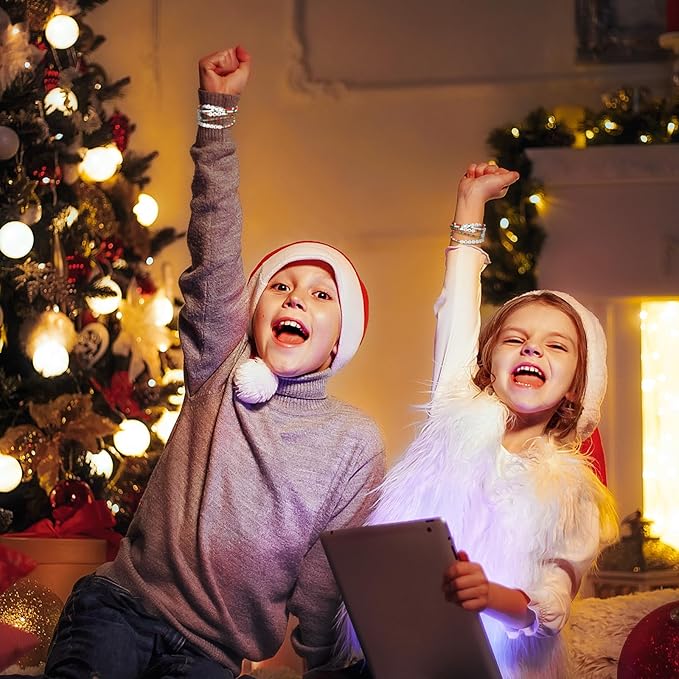 48 Pcs Colorful Kids Friendship Bracelet Set Adjustable Beads Bracelets Cute Friendship Princess Pretend Play Bracelet Stretch Beaded Bracelet Preppy Bracelets Set for Girls Women (Delicate)