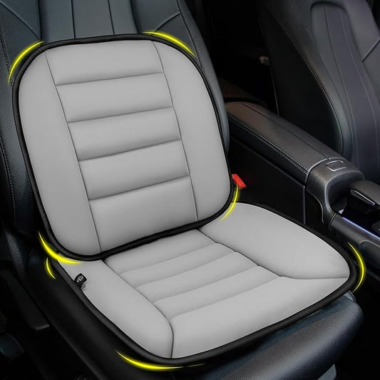 kingphenix Car Seat Cushion with Lumbar Support Pillow: Enhanced Comfort Memory Foam Design for Pain Relief, Ideal for Drivers and Office Use - Ergonomic Lumbar Comfort for Long Sitting - Gray