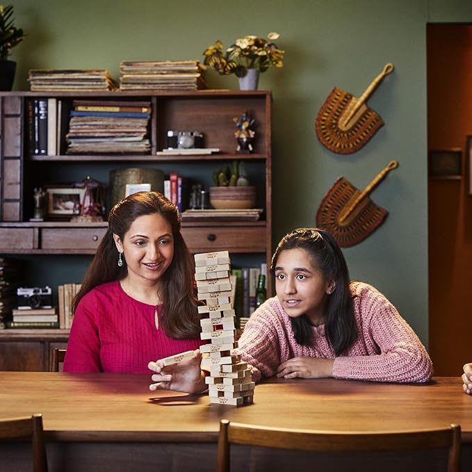 Hasbro Gaming Jenga Classic Game with Genuine Hardwood Blocks,Stacking Tower Game for 1 or More Players,Kids Ages 6 and Up