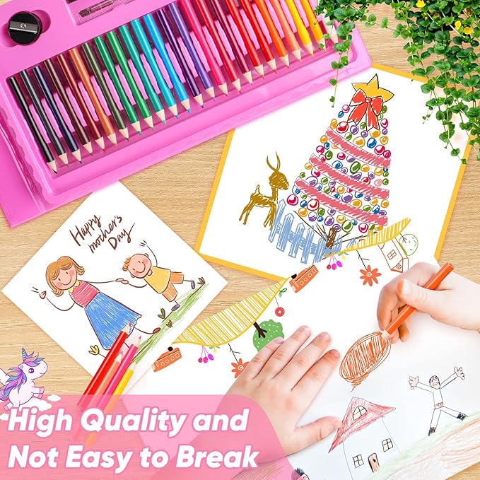 Soucolor Art Supplies, 283 Pieces Drawing Set Art Kits with Trifold Art Easel, 2 Drawing Pads, 1 Coloring Book, Crayons, Pastels, Arts and Crafts Gifts Case, Coloring Set