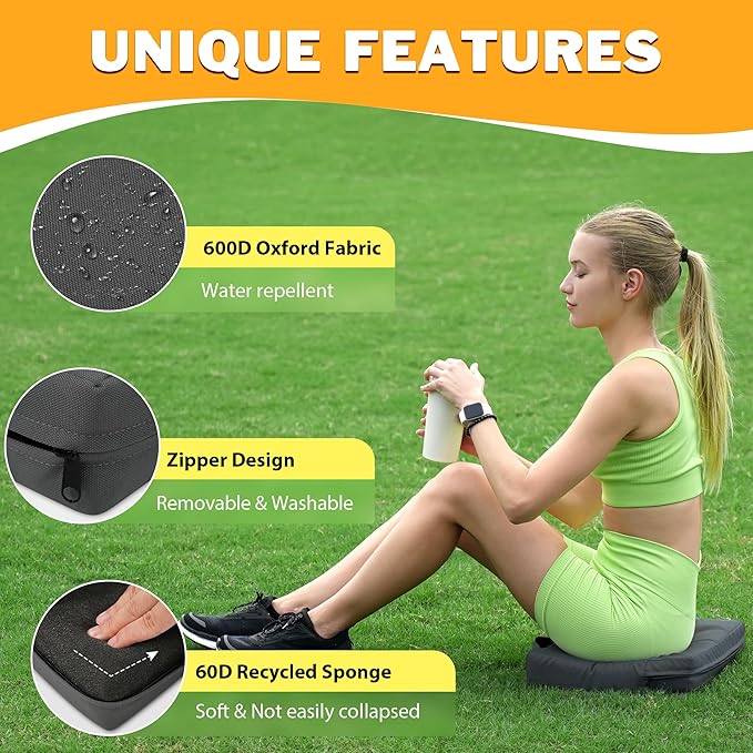 2 Pcs Stadium Seat Cushions Water-Repellent Bleacher Seat Cushions Indoor & Outdoor Seat Cushion for Bleachers Portable Stadium Cushion for Sports Events, Office Chairs, Beaches