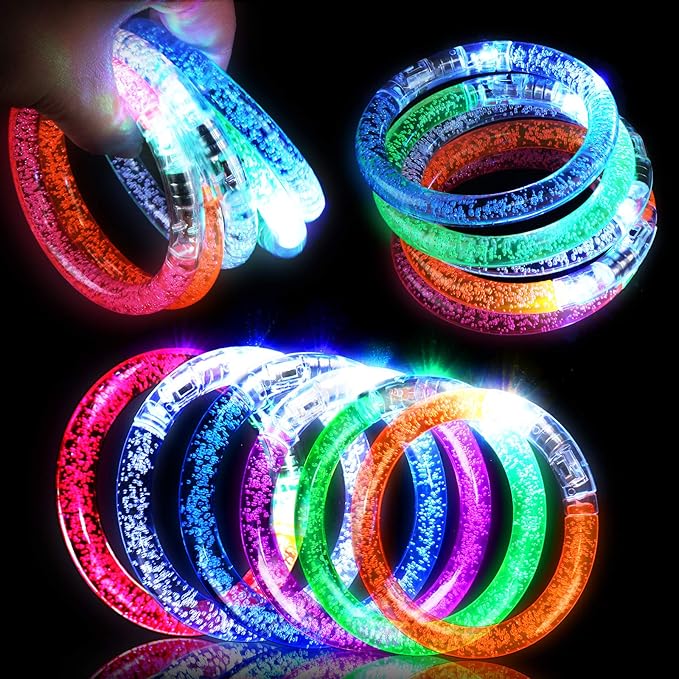 48 Pack Glow in The Dark Bracelets, LED Bracelets Party Supplies, LED Glow Stick Bracelet Christmas Party Supplies Light Up Party Favors for Concerts, Festivals, Sports, Parties, Night Events