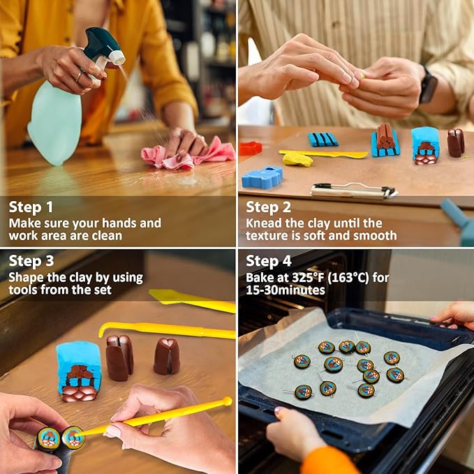 ESSENSON Polymer Clay Kit, 56 Colors Modeling Clay, DIY Oven Bake Molding Clay for Kids with Sculpting Clay Tools and Accessories, Art Craft Gift for Kids