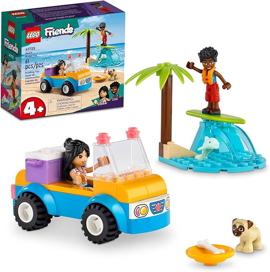 LEGO Friends Beach Buggy Fun 41725 Building Toy Set, Creative Fun for Toddlers Ages 4+, with 2 Mini-Dolls, Pet Dog and Dolphin Figures, a Beach Buggy Toy Car and Accessories