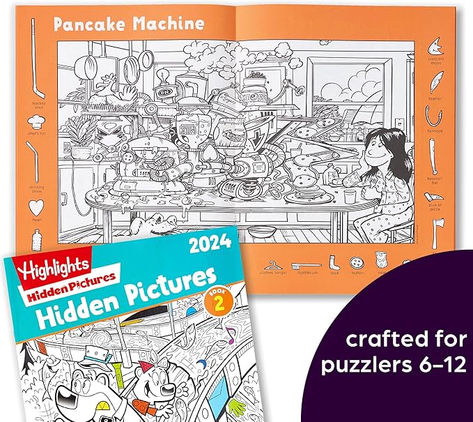 Highlights Hidden Pictures 2024 Activity Books for Kids Ages 6 and Up, 4-Book Set of Travel-Friendly Screen Free Seek and Find Fun, Books Double as Coloring Books
