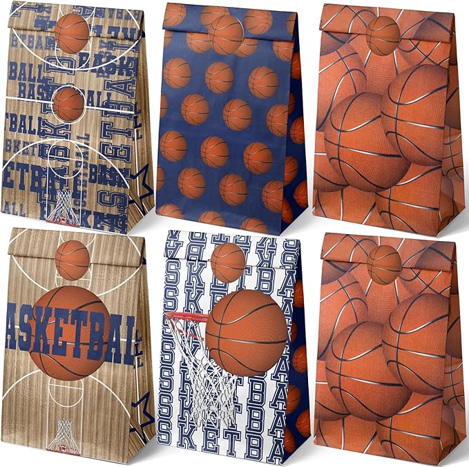 24 Basketball Party Favor Bags Basketball Goodie Bags Basketball Party Favors for Kids Basketball Birthday Party Supplies