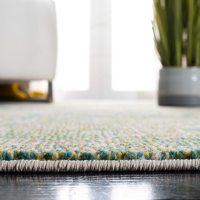 SAFAVIEH Madison Collection Accent Rug - 4' x 6', Green & Ivory, Modern Abstract Design, Non-Shedding & Easy Care, Ideal for High Traffic Areas in Entryway, Living Room, Bedroom (MAD499Y)