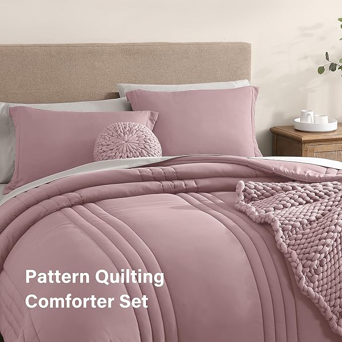 Monbix Full Comforter Set - 7 Pieces Bed in a Bag Full Size Bedding Sets with Comforters, All Seasons Comforter with Sheets, Pillowcases & Shams