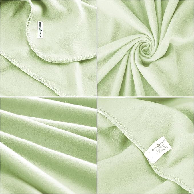 Special SG Glory Fleece Throw Blankets Bulk Fleece Blankets Solid Wholesale Lightweight Warm Soft for Pet Bed Sofa Couch Office Wedding Gifts Travel Seasons Sage Green 50x60 Inches Pack of 6