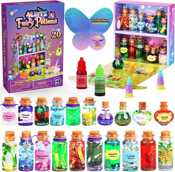 Alritz Fairy Mixies Potion Kits for Kids, 20 Bottles Magic DIY Mixies Potions, Christmas Decorations Families Party Ornaments Creative Crafts Toys Gifts for Girls and Boys Ages 6 7 8 9 10 11+