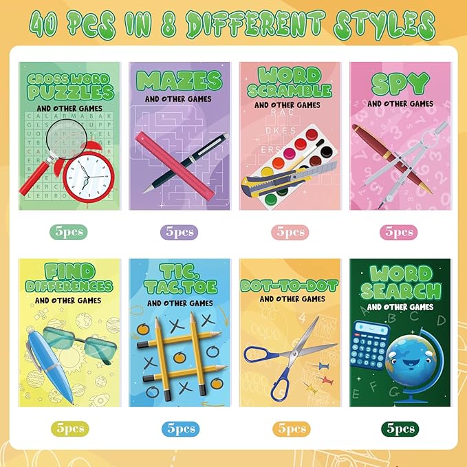 Estune 40 Pcs Coloring Books Activity Party Favor for Kids Coloring Book Set Mini Small Coloring Books Goodie Bag Stuffers Gift Classroom Home