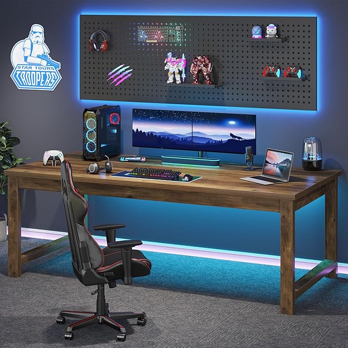 Tribesigns Modern Computer Desk, 63 x 31.5 inch Large Office Desk Computer Table Study Writing Table Workstation for Home Office, Brown Wood