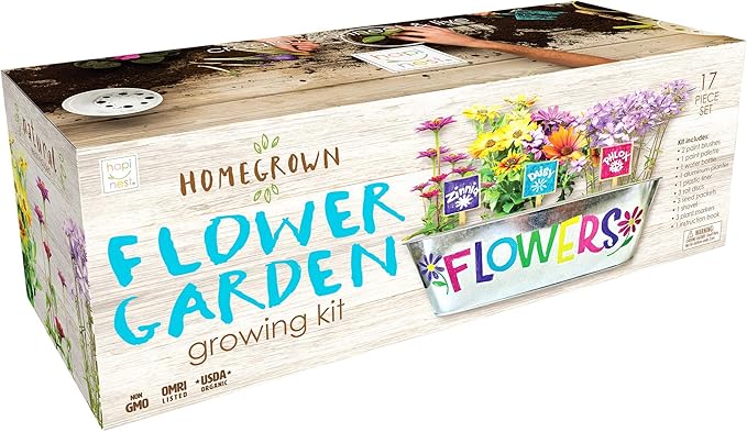 Hapinest Flower Garden Growing Kit Kids Gardening Crafts Gifts for Girls and Boys Ages 6 7 8 9 10 11 12 Years Old and Up