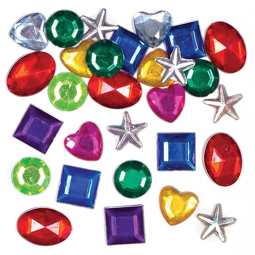 Baker Ross AW976 Self Adhesive Acrylic Jewels Value Tub - Pack of 800, Arts and Crafts for Kids