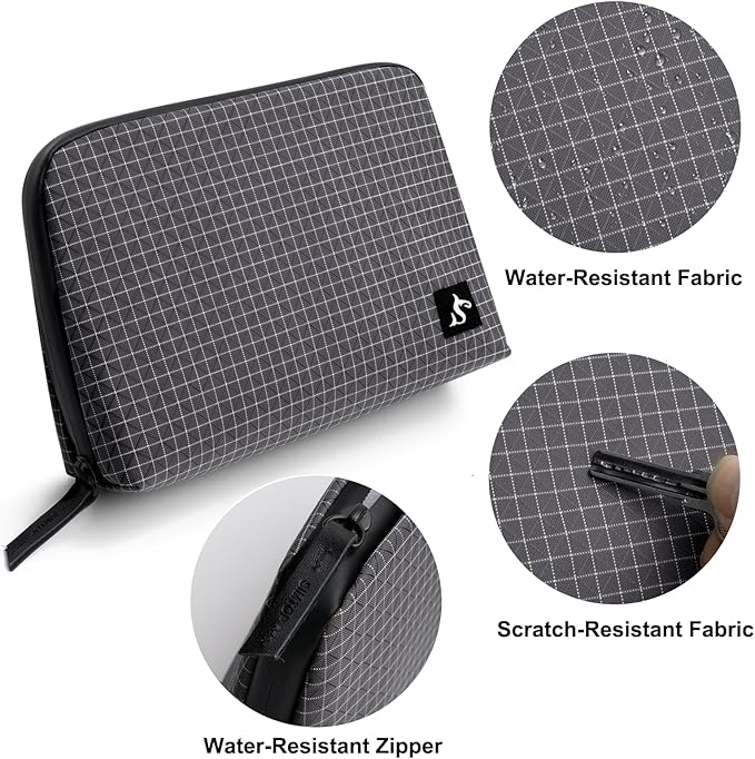 SIMTOP Cord Organizer Travel Small Tech Bag Pouch Case for Cords, Charger, Hard Drive, Power Bank – Water-Resistant Electronics Organizer, Small Portable Gadget Case for Travel