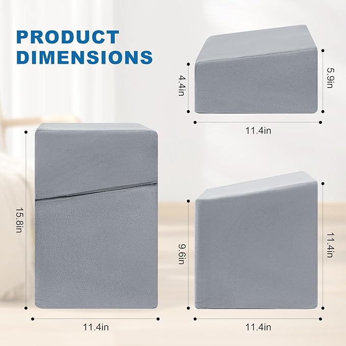 Adjustable Foot Rest for Under Desk at Work,Suitable for Offices Gaming Homes Air Travel and Features a Zippered Connection Design and Under Desk Leg Rest,Removable and Washable Fabric Cover (Gray)