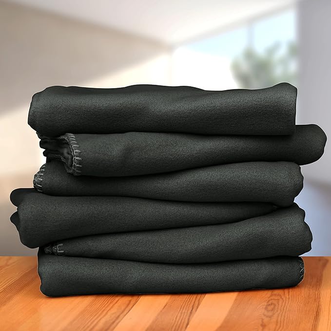 Special SG Glory Fleece Throw Blankets Bulk Fleece Blankets Solid Wholesale Lightweight Warm Soft for Pet Bed Sofa Couch Office Wedding Gifts Travel Seasons (Black, Pack of 6-50x60 Inches)