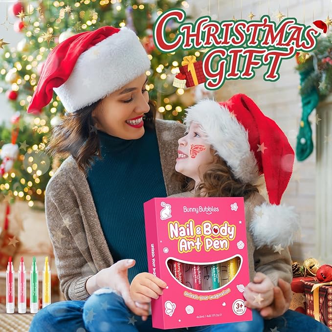 Kids Makeup Kit Washable Face Paint Kit, Girls Makeup Kits for Ages 4-12 Years, Body Face Marker Painting Pens Tattoos for Skin Temporary Toys Craft Kit, Toddler Toy Make Up Cosmetic Winter Gift