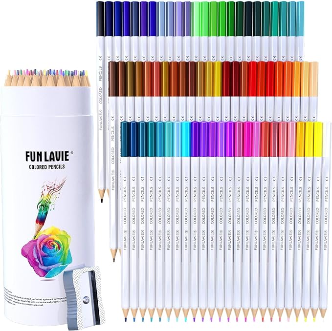 72 Colored Pencils for Adult Coloring Books, Premium Soft Core Coloring Pencil Set with Sharpener for Artists, Drawing and Sketching Pencils, Professional Art Supplies Set for Adults