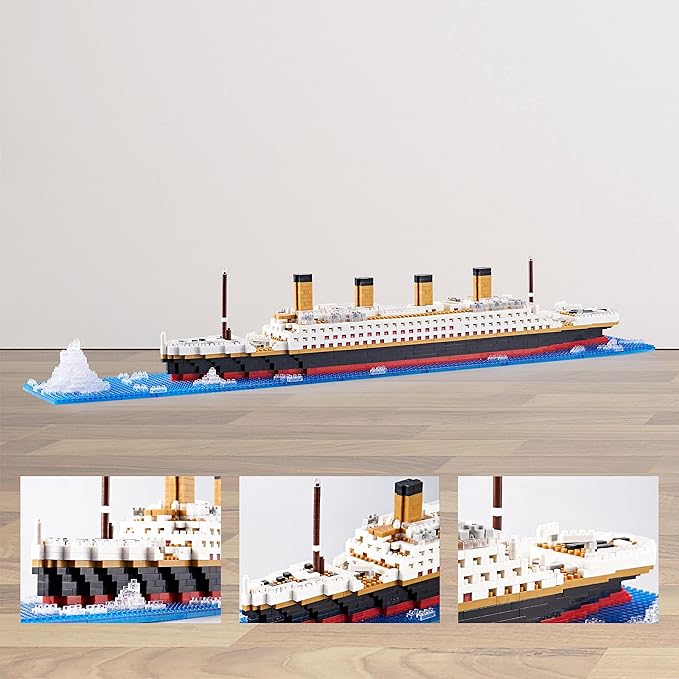 Titanic Ship Model Building Block Set for Adults Cruise Ship MIicro Blocks DIY Educational Toys for Kids Ages of 14+ 1872 Pieces