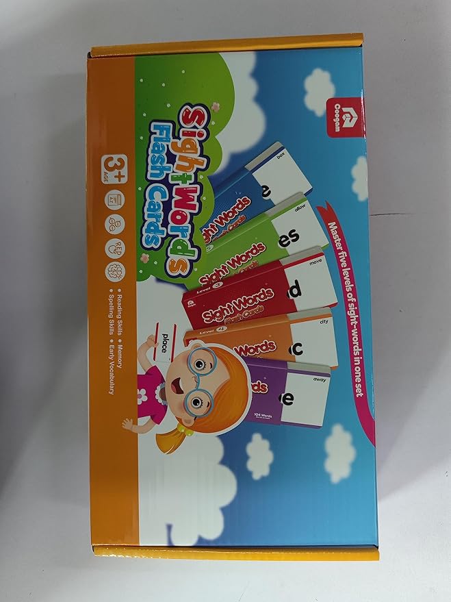 Coogam 520 Sight Words Learning Vocabulary Flash Cards, Dolch Fry High Frequency Sight Word Educational Montessori Toy for Pre-k Kindergarten 1st 2nd 3rd Grade Homeschool