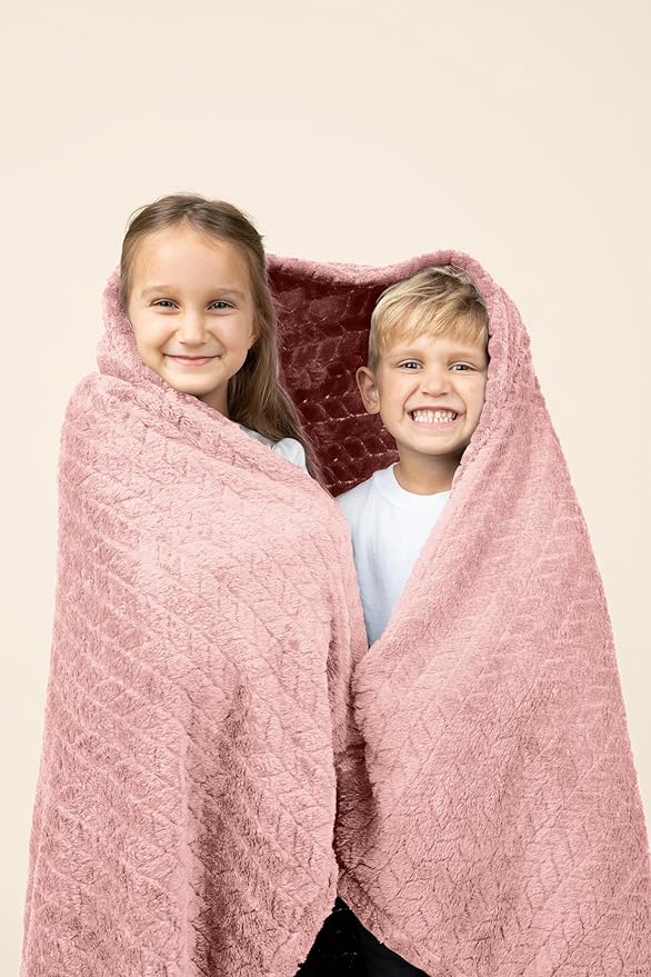 EverSnug Travel Blanket & Pillow 68x42 - Premium Ultra-Soft Microfleece 2 in 1 Compact & Packable Flight Blanket with Soft Bag Pillowcase, Hand Luggage Sleeve and Backpack Clip (Light Pink)