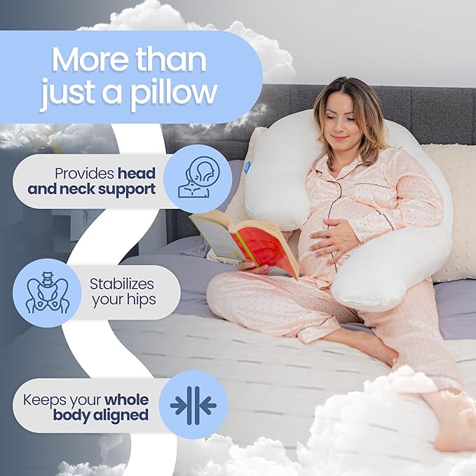Contour Swan Original Body Pillow | Cozy, Huggable Pillow for Back, Hip, Knee, and Leg Relief | Total Comfort and Support for Side Sleepers | As Seen on TV