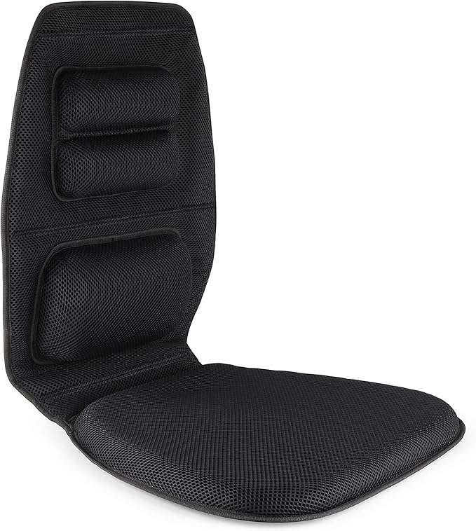 FOMI Premium Gel Cushion and Firm Back Support | Seat Cushion Pad and Upper Lower Thoracic and Lumbar Pillow for Car, Office Chair | Pressure Sore, Coccyx Pain Relief | Posture Aid (Grid Gel)