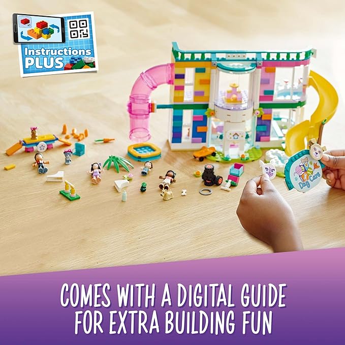 LEGO Friends Pet Day-Care Center 41718 Animal Set, Heartlake City Toy, Birthday Gifts for Kids, Girls and Boys 7 Plus Years Old, with Doggy Figure & 3 Mini Dolls