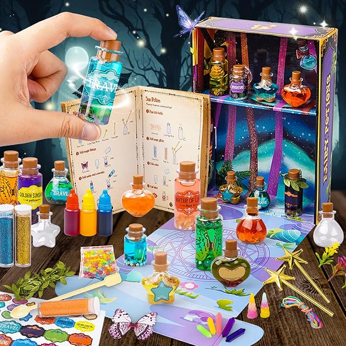 JEEKALO Fairy Potions Kit for Kids, Magic Kids Mix Potion Making kit 22 Bottles, DIY Creative Toy Art Craft Set Christmas Birthday Present for Girls Boys Age 6 7 8 9 10 11 12