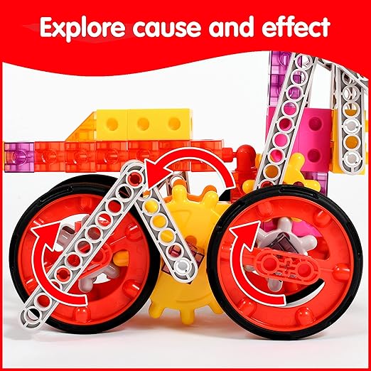 edxeducation My Gears Animal Set - 122 Pieces - 8+ Activities - Gears Toys for Kids - Build Rotating, Moving Models - Building Toys for Kids Ages 4-8