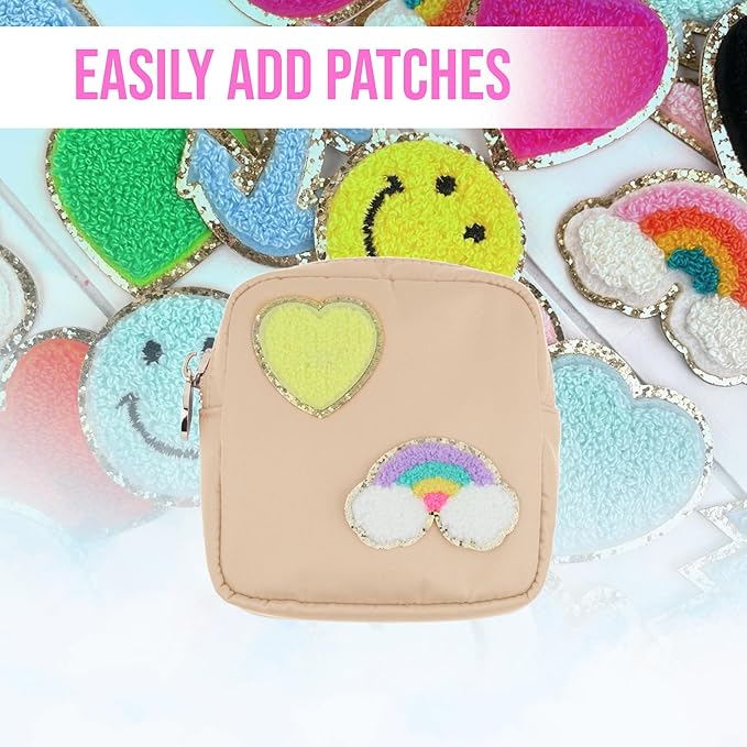 DANCOUR Nylon Makeup Bags for Women Large Preppy Travel Toiletry Pouch Cosmetic Bag Makeup Organizer