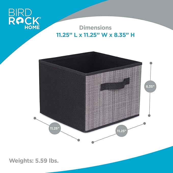 Internet's Best Replacement Extra Drawers for Hanging Closet Organizer - Canvas Storage Bins for Clothes, Sweaters, Shoes, Accessories - College Dorm Room Essentials, Small Space Organizer - Grey