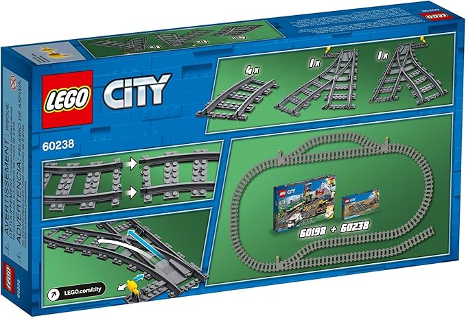 LEGO City Trains Switch Tracks 60238 Building Toy Set for Kids, Boys, and Girls Ages 5+ (8 Pieces)