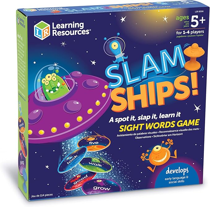 Learning Resources Slam Ships Sight Words Game - Ages 5+ Educational and Fun Games for Kids, Board Games for Kids, Kindergarten Games