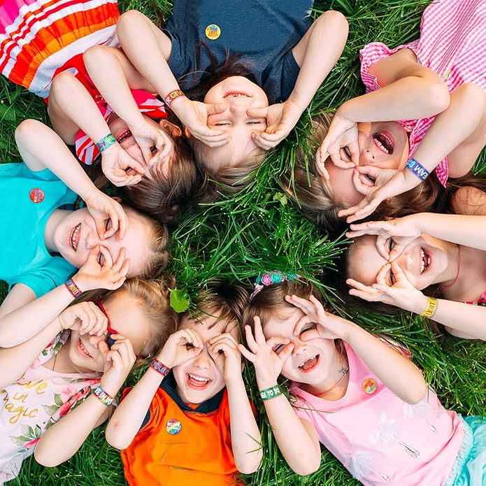 Frienda Inspirational Gift Set Motivational Slap Bracelets with Button Pins Encourage Bracelet for Students School Rewards Gifts