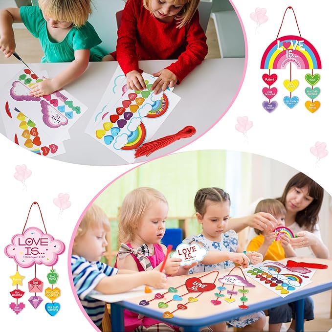 30 Sets Valentine's Day Crafts for Kids DIY Religious Valentines Heart Ornament Craft Kit Make Your Own Inspirational Valentines Gift for Valentine Sunday School Party Favor Game Activities