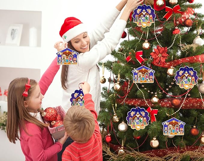 FaCraft 48PCS Christmas Nativity Sticker - Christmas Nativity Crafts for Kids Make a Nativity Scene Stickers Ornaments Nativity Set for Sunday School Religious Christian Xmas Party Favor Gifts