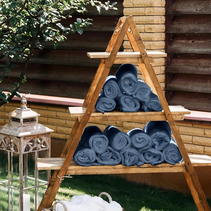 Kinlop Fleece Blanket Bulk 60 x 50 Inch Soft Lightweight Fleece Cozy Blanket Warm Throw Plush Pet Throw for Bed Couch Sofa Home Office Wedding Gifts Travel Camping(Gray Blue,40 Packs)