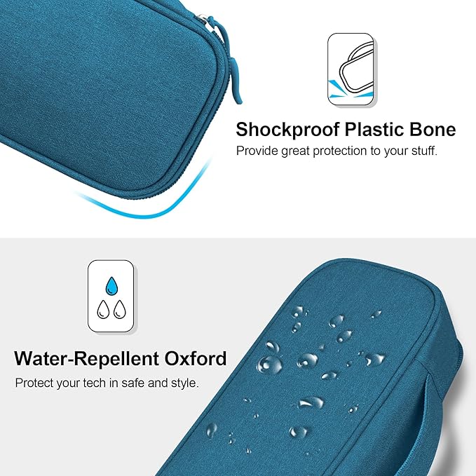 Lacdo Electronic Organizer Travel Cable Organizer Bag Pouch Tech Electronic Accessories Carry Case Portable Double Layers Charger Case for Cable, Cords, Charger, Earphone, Power Bank, Green