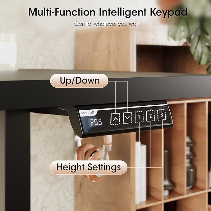 Monomi Electric Standing Desk, 71 x 31.5 inches Height Adjustable, Ergonomic Home Office Sit Stand Up Desk with Memory Preset Controller (Black Top/Black Frame)