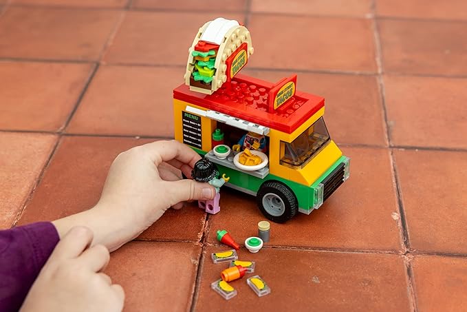 Brick Loot Taco Truck Toy Building Block Set with Spinning Street Sign, for Adults & Kids Age 6+, 100% Compatible with Lego and Other Major Brands, Custom-Designed Toy Building Set Model, 185 Pieces