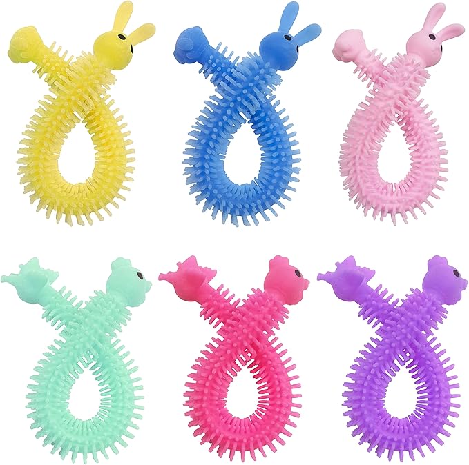 24 Pack Easter Stretchy Strings Sensory Toys Pack with Rabbit Chick,Great for Kids Students Stress Relief Easter Basket Stuffers (Easter)