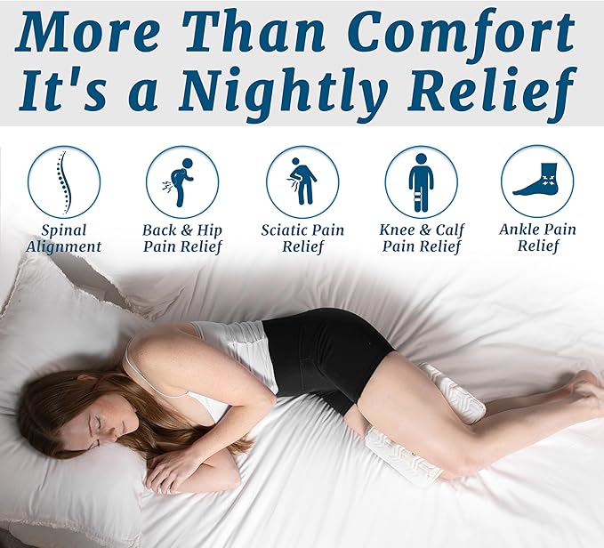 ComfiLife Orthopedic Knee and Leg Pillow for Side Sleepers Sleeping - 100% Polyurethane Foam for Back Pain, Hip Pain Relief