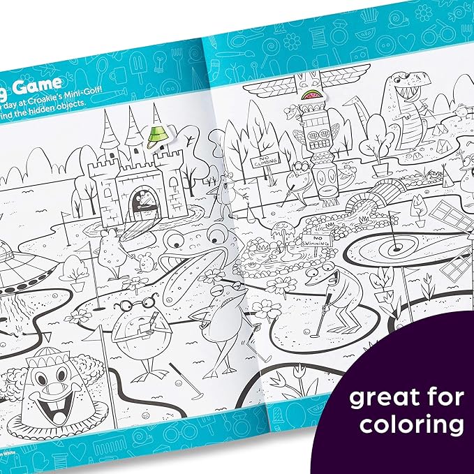 Highlights Hidden Pictures Sticker Challenge Books for Kids Ages 6 and Up, 4-Pack, 64 Pages of Seek and Find Activities, Double as Coloring Books, 440+ Stickers