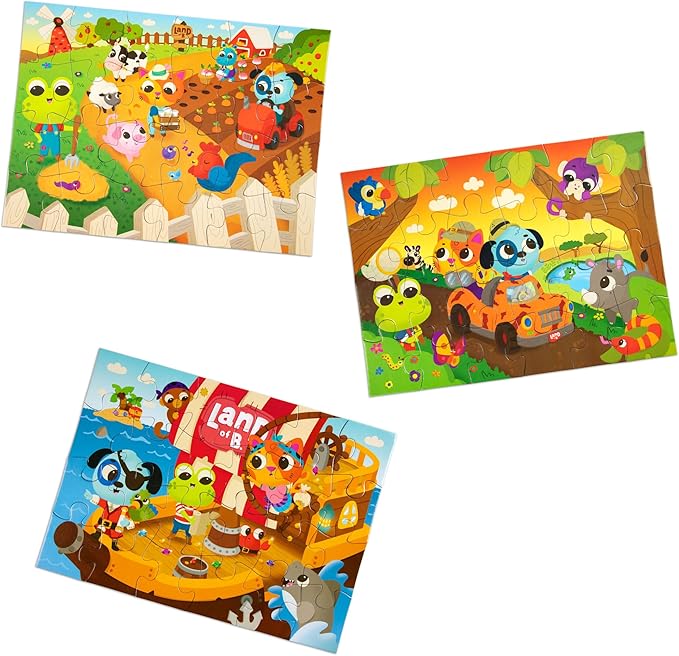 Land of B. – Jigsaw Puzzles – 3 Puzzles for Kids – Puzzle Set – Classic Toys – 3 Years + – Puzzle Adventures
