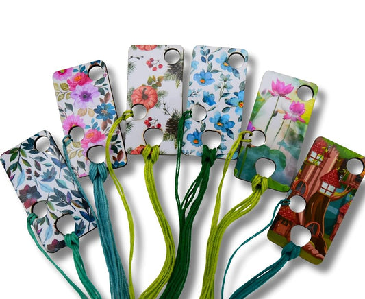 Floss drops cross stitch Wooden thread drops organizer floss drop for cross stitch kit fox embroidery floss storage holders for threads The set of 6 cross stitch retreat gifts