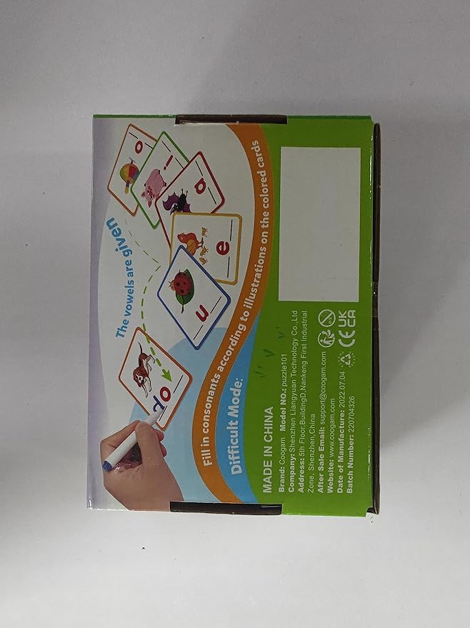 Coogam CVC Sight Words Flashcards, Short Vowel Spelling Game, Preschool Kids Learning Sight Words Supplies, Montessori Educational Writing Reading Toy Gift for 3 4 5 Years Old