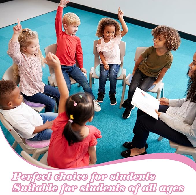 Libima 4 Pcs Wiggle Seat Inflated Wobble Cushion for Sensory Kid 13 Inches Balance Disc Flexible Seating for Classroom Sensory Pad for Chair Wiggle Cushion