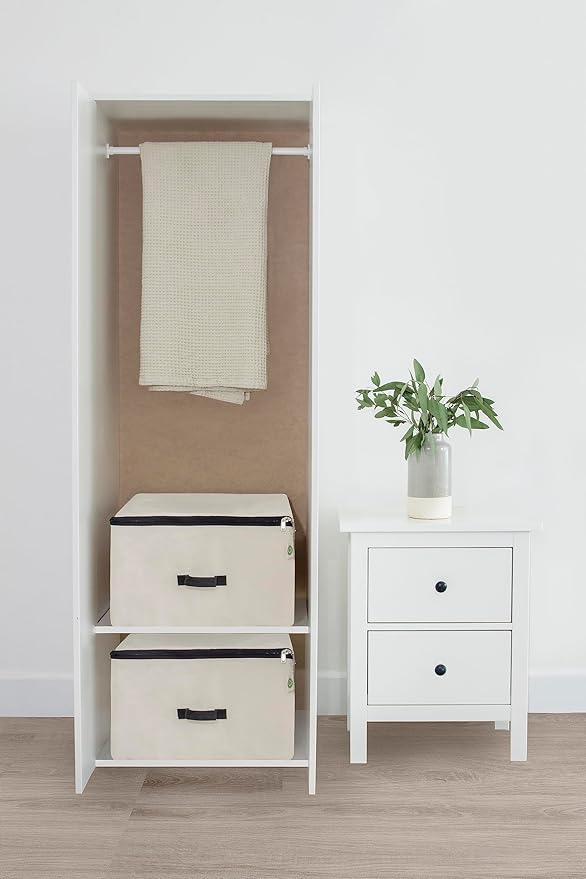 Canvas Under Bed Storage Bags - Canvas Storage Bags with Zipper for Comforters, Blankets & Pillows - Extra Large Bags for Bed Linen Storage - Breathable, Sturdy, Double Stitched with Handles (1 Bag)